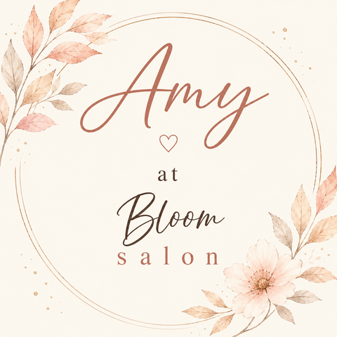 Amy at Bloom Salon — circular floral badge